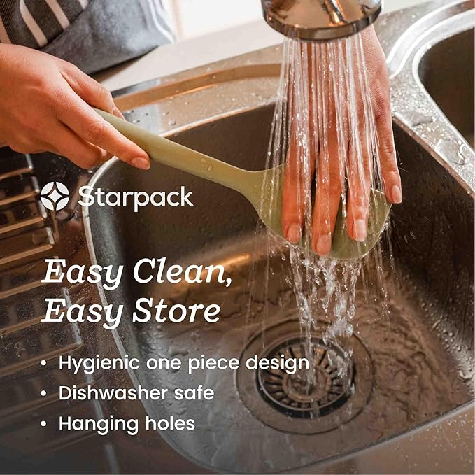 Starpack 'Scrape & Stir' Silicone Spatula (11 Inch) - 600°F Heat Resistant Spatula Set - Food Grade Kitchen Spatulas - LFGB Grade Nonstick Baking and Cooking Rubber Spatulas Set