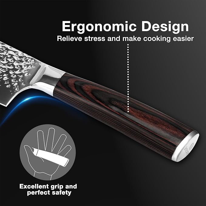 imarku Nakiri Knife,7 Inch High Carbon Stainless Steel Japanese Chef Knife,Razor Sharp Chopping Vegetable and Meat Cleaver Kitchen Knife with Ergonomic Handle,Mothers Day Gifts for Mom