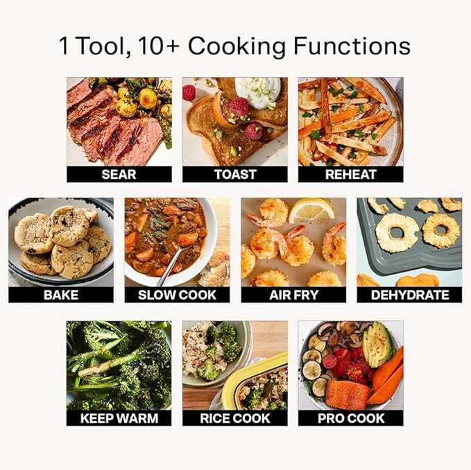 Brava Oven Starter Set: 10-in-1 Touchscreen Countertop Smart Oven, Air Fryer, 6-Slice Toaster, Slow Cooker, Reheater, Dehydrator, Rice Cooker, Healthy & User Friendly, Auto-Shut Off, Black