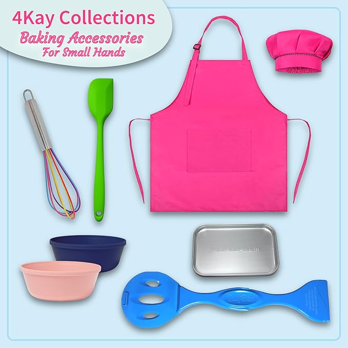 Ultimate Easy Baking Oven Bundle For Kids With 20 Items - Oven, 2 Refill Mixes, Apron, Hat, 2 Bowls, Spatula, Whisk, 9 Stickers, Baking Pan & Tool (Happy Hot Pink Baker Bundle)