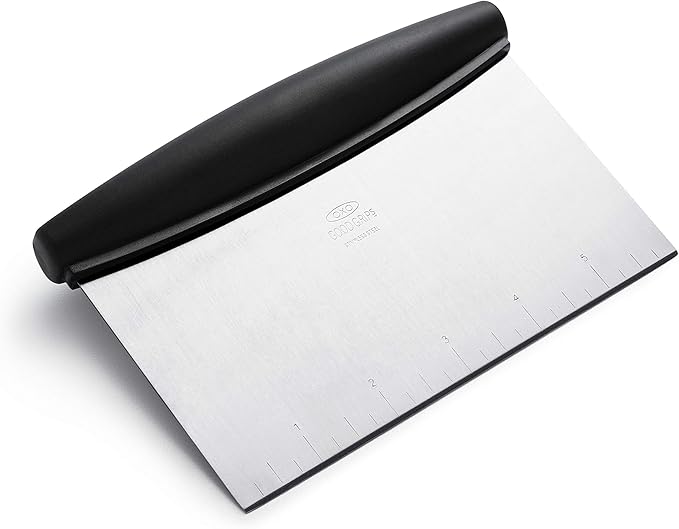 OXO Good Grips Medium Cookie Scoop,Black/Silver and OXO Good Grips Stainless Steel Scraper & Chopper,Silver/Black
