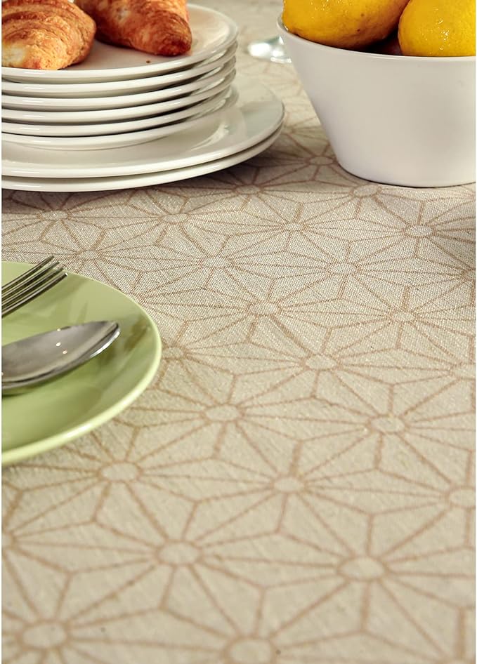 patdrea Designer Linen Rectangle Table Cloth,Vintage Anti-Wrinkle Durable Breathable French Extra Long Tablecloth,Dacorative for Kitchen Dining,Holiday,Christmas,Thanksgiving,67"x118"-Cudillero