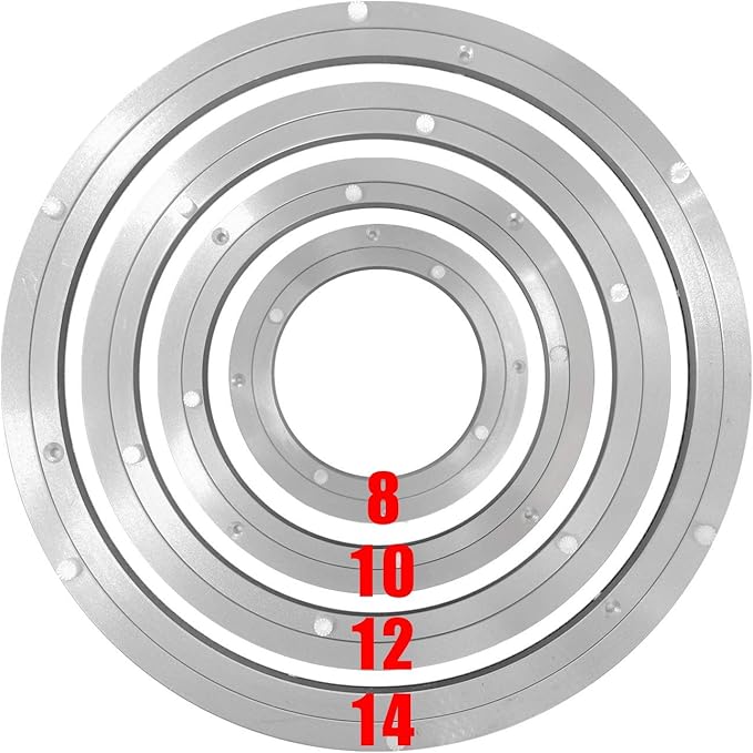 HLMOptimo Lazy Susan Bearing 12 inch Aluminum Turntable Ball Bearing, Heavy Duty Turner Bearing Silent Turntable Bearing Swivel Turntable Bearing 8/10/12/14 inch (12 inch)