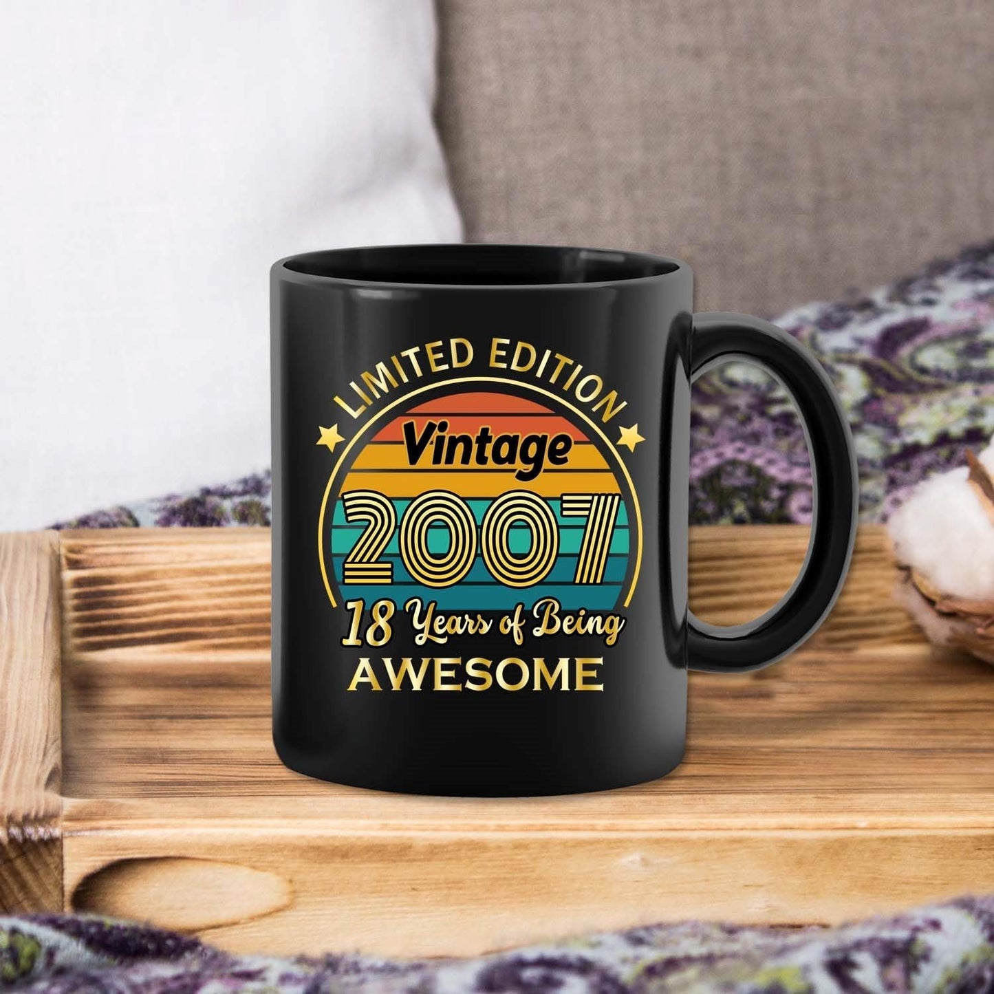 QUPT 18th Birthday Gifts for Girls Boys, 18th Birthday Gifts for Him, 2007 Birthday Gifts for Girls Boys, 18 Years Old Gifts, 2007 Birthday Gifts for Her Him, 18th Birthday Presents Coffee Mug