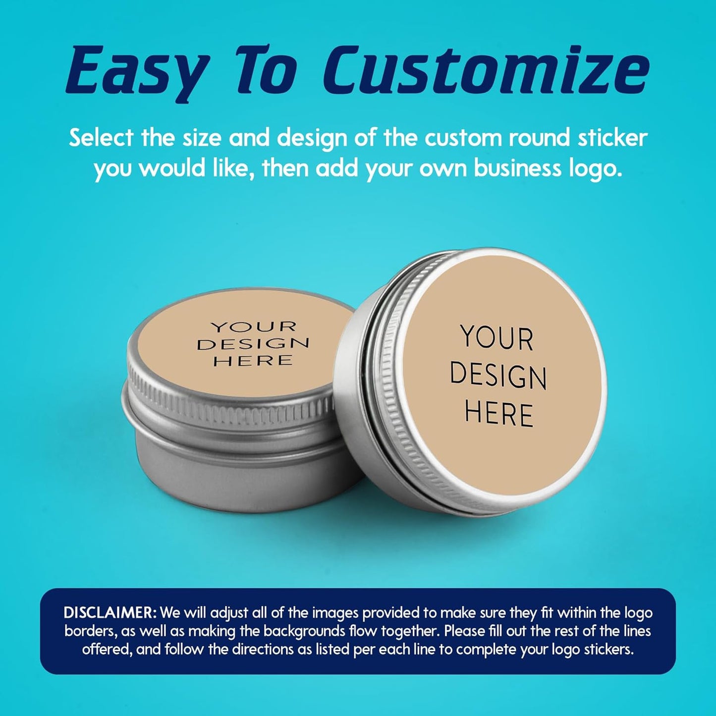 100 Custom Vinyl Stickers - Upload Your own Image, Text, Design, Logo - Personalized Logo Labels for Handmade, Packaging, Bottle, Jars, Candle, Brand Stickers (Brown, 1.5x1.5)