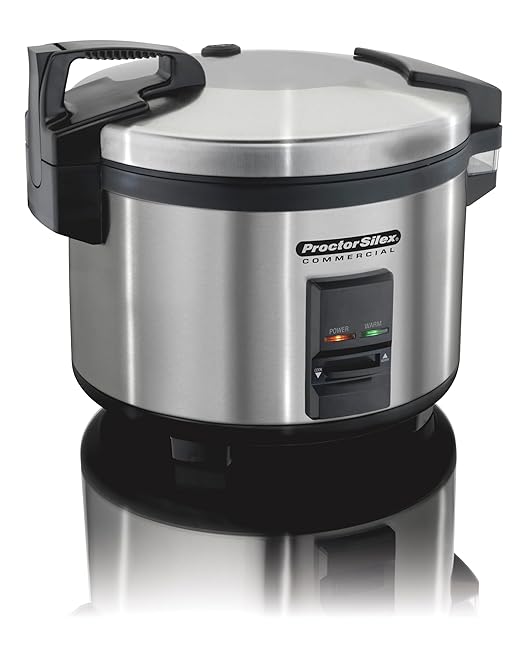Proctor Silex Commercial 37540 Rice Cooker/Warmer, 40 Cups Cooked Rice Capacity, Nonstick Inner Pot, Hinged Lid, Stainless Steel Housing, Conforms to NSF
