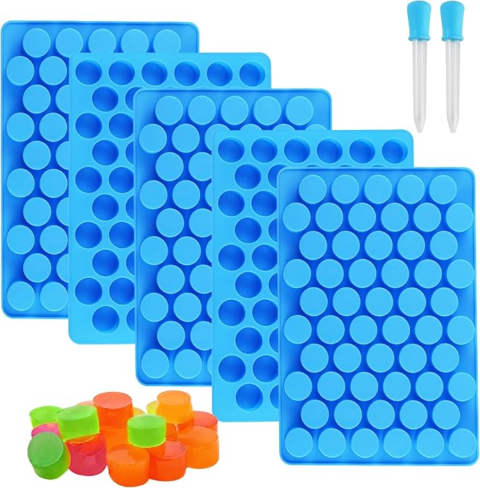 Sidosir 7Pcs Gummy Round Chocolate Silicone Molds, Silicone Roung Candy Mold for Cake Decoration, Non-Stick Gummy Mold for Parties, Gummy Round for Chocolate