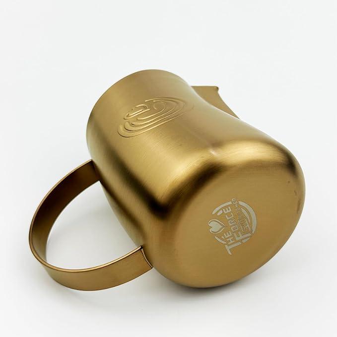 Barista Swag Curved Body Coffee Milk Frothing Cup for Espresso Machines Latte Art 500ml Steaming Pitchers (Matte Copper)