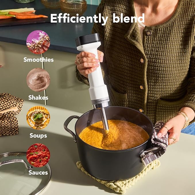 KitchenAid Go™ Cordless Hand Blender - battery sold separately, KHBRV00, Porcelain White