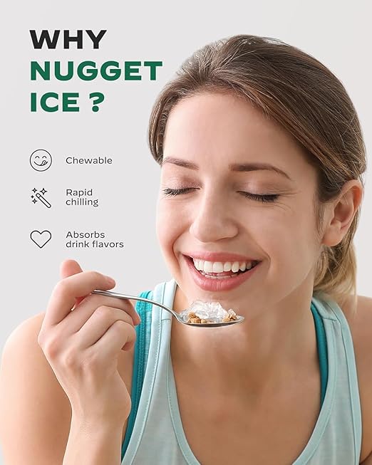 Silonn WiFi Nugget Ice Maker Countertop, 33Lbs/24H Soft Chewable Pebble Ice Machine, Timer Function & App Status Alerts, Compact for Home, Kitchen & Office Use