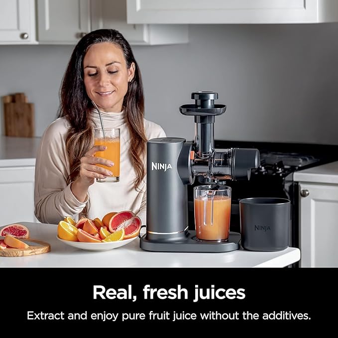 Ninja (Refurbished) JC151 NeverClog BPA-Free Cold Press Juicer with Total Pulp Control and 2 One-Touch Programs (Machine Gray, Renewed) (Renewed)