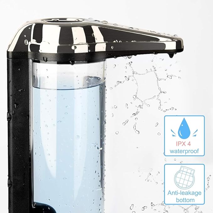 Secura 17oz Automatic Liquid Soap Dispenser, Touchless Battery Operated Hand Soap Dispenser with Adjustable Soap Dispensing Volume Control Dial, Personal Care Dispenser (Brushed Nickel)