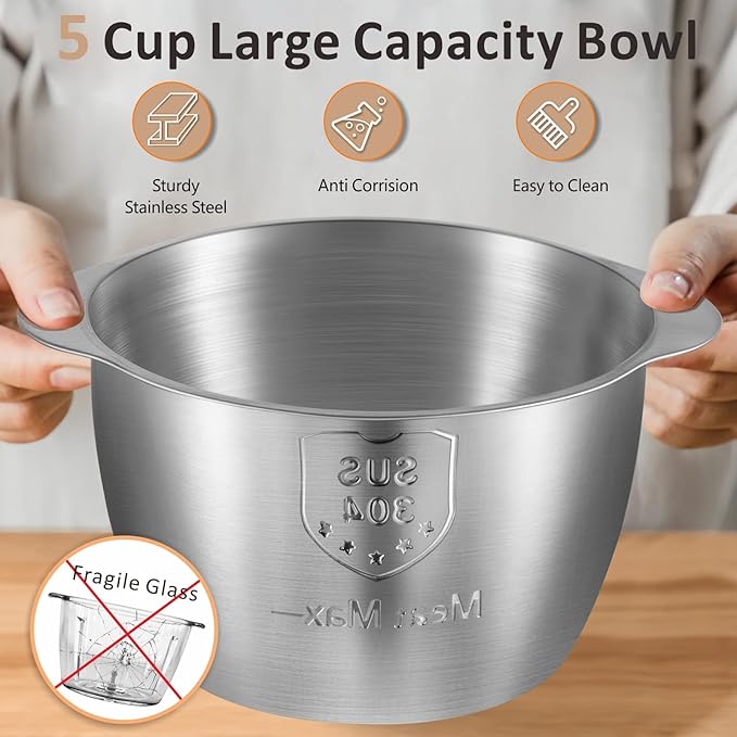 Food Processor Cordless Meat Garlic Chopper with 5 Cup Stainless Steel Bowl, 6000mAh USB Rechargeable Electric Vegetable Chopper Baby Food Processor Blender Mini Kitchen Mixer, Mom's Gift(Pink)