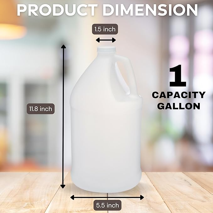 Rani Containers | 1 Gallon HDPE Plastic Jug with Reshipper Box & Child-Resistant Caps | Home & Commercial Use, Containers for Water, Sauces, Food, Soaps, Detergents, Liquids | Made in USA - Pack of 2