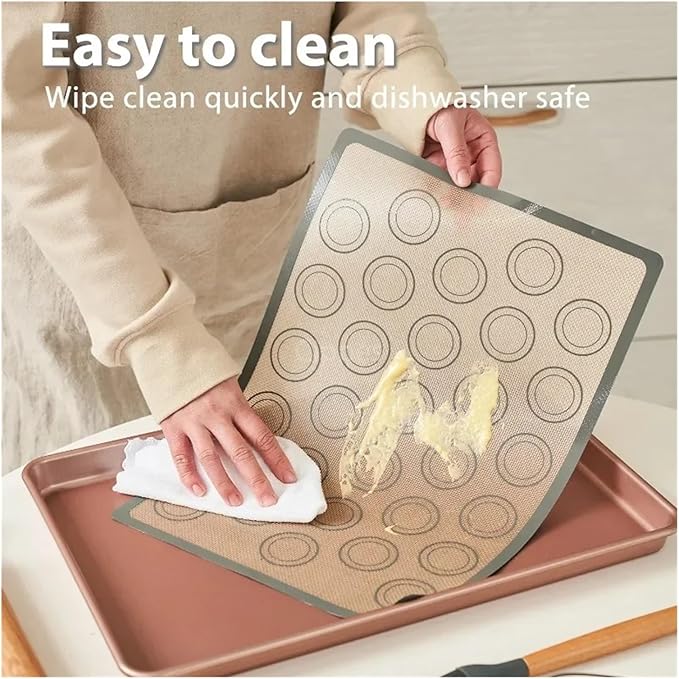 1 Piece Silicone Baking Mat Non Stick Heat Resistant Oven Liner Sheet for Cookie Macaron Bread Tool(Grey 42x29.5cm)