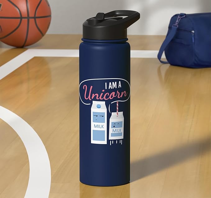 I Am A Unicorn I Milk Funny Funny Milk Carton Fun Unicorn Stainless Steel Insulated Water Bottle