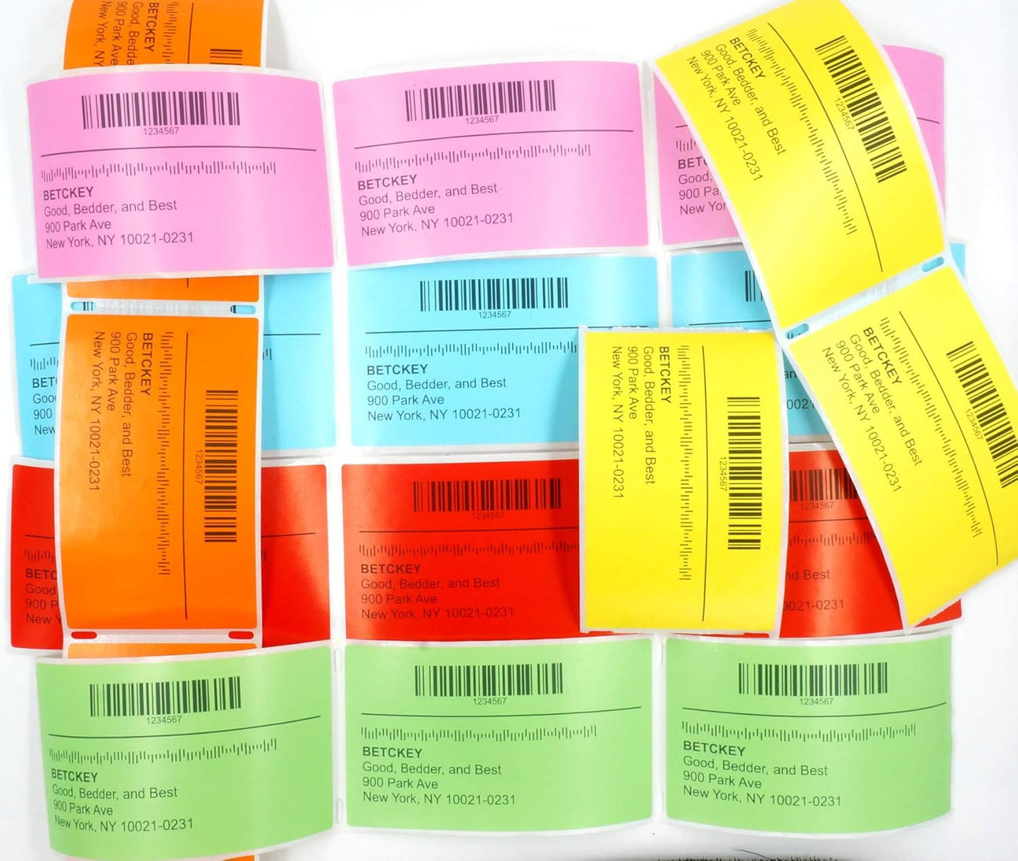 BETCKEY - 2.25" x 1.25" UPC Barcode & Multipurpose Labels Compatible with Zebra & Rollo Label Printer,Premium Adhesive & Perforated[Orange, 6 Rolls, 6000 Labels]