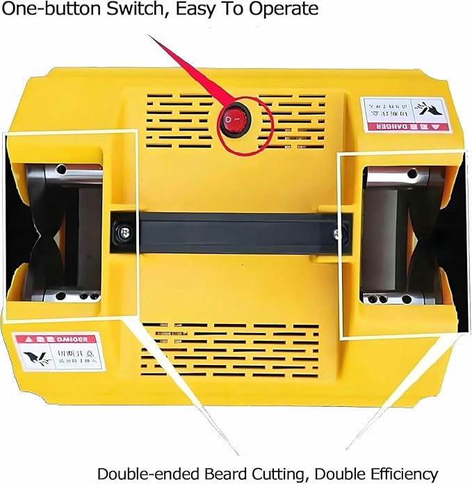 Double Head Garlic Top Tails Remover Machine,Electric Cutter, Cutting Fresh Root Stem for Onion(Yellow)