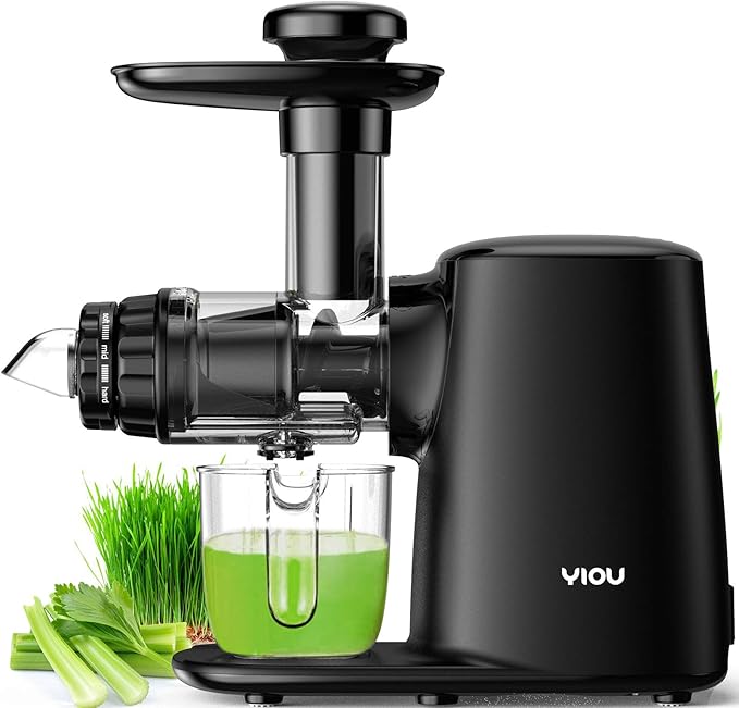 Juicer Machines, Cold Press Slow Masticating Juicer Easy to Clean with 3 Modes Vegetable and Fruit Juicer Extractor BPA-free High Hardness Tritan Material Slow Juicer, black (SJ-Black)