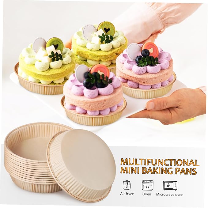 200pcs Mini Tart Pans Round Bottom Small Pans Oven Microwave Safe Baking Cups Non-stick Tart Trays for Baking Tools