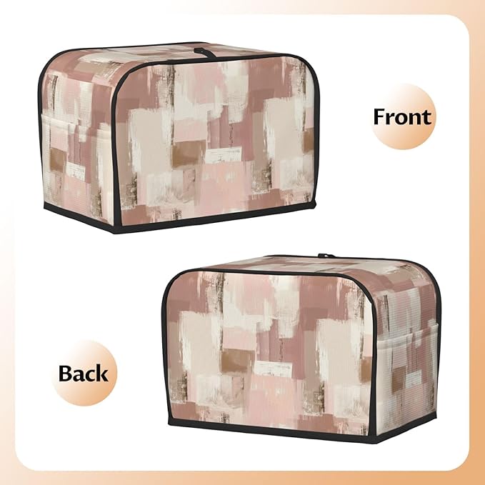 Toaster Cover 2 Slice Modern Art Dusty Pink Abstract Kitchen Small Appliance Covers with Pockets Dust and Fingerprint Protection