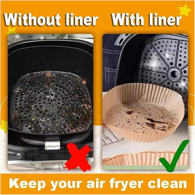 Large Air Fryer Disposable Paper Liners Nonstick 23cm Oven Airfryer Parchment Baking Paper ，Compatible For Ninja，Compatible For COSORI ，Grill Cooking Basket(16cm round,200 Pcs)