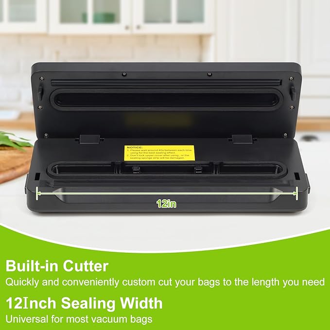 Vacuum Sealer Machine, Fast-Compact Food Sealer with Bags Storage, Build-in Cutter, Ideal for Sous Vide and Airtight Food Storage, Dry&Moist Modes (Silver)