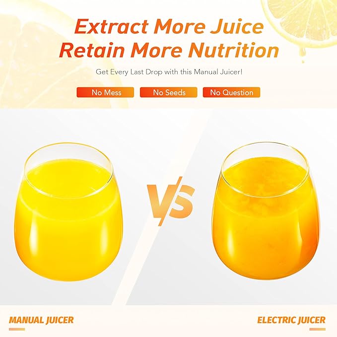 CO-Z Manual Citrus Juicer, Professional Orange and Lemon Juice Maker, Easy to Clean, Green