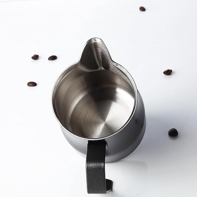 Easyworkz Pedro Stovetop Espresso Maker 6Cup 300ml, Bundled Espresso Steaming Pitcher Stainless Steel 15 oz Coffee Frothing Picther Milk Jug Cappuccino Latte Art Cup