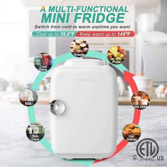 CROWNFUL Food Scale & CROWNFUL 4 Liter/6 Can Mini Fridge