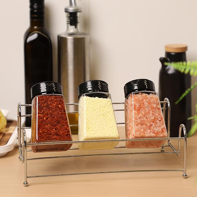 Mimorou 30 Pack Plastic Spice Jars with Shaker Lids Clear Seasoning Containers Spice Bottles for Kitchen Storing Spice Herbs Seasoning Powders(Cuboid,9.3 oz)