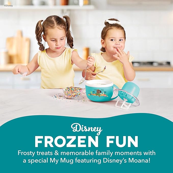 Disney Dash My Mug Ice Cream Maker - Makes Single Serving of Gelato, Frozen Yogurt, Sorbet & More - Easy to Clean & Use - Moana, 1 Bowl