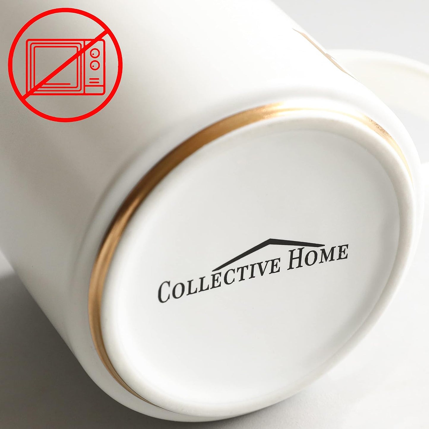 COLLECTIVE HOME - Monogram Ceramic Mugs, 15 oz Golden Initial Coffee Cups, Elegant Alphabet Tea Mugs, Elegant Personalized Mug with Gift Box, Unique Mug with Double Side Capital Letter (U)
