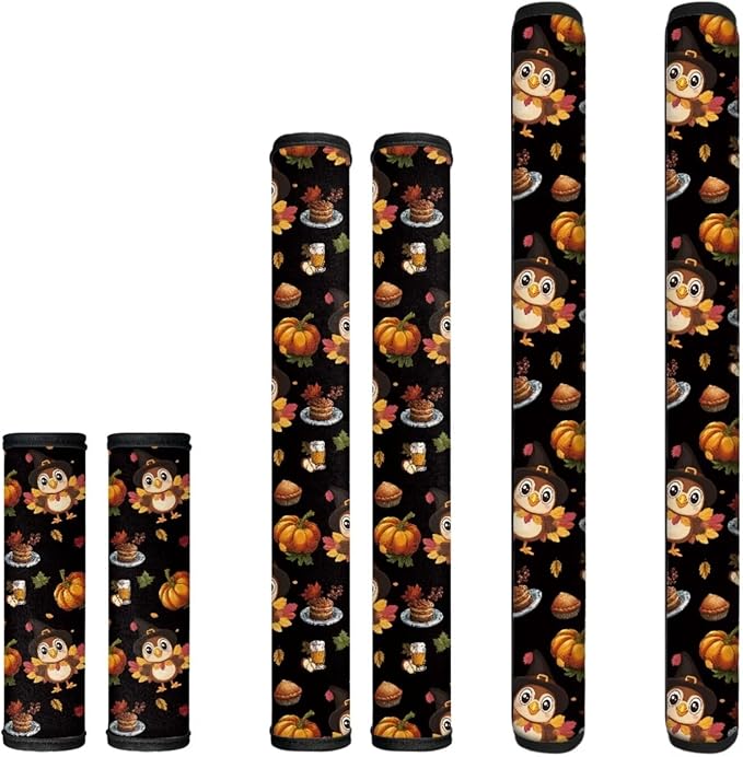 Fridge Door Handle Covers Set of 6, Refrigerator Door Handle Covers Kitchen Fridge Microwave Dishwasher Door Handle Protector Covers Thanksgiving Day Turkey Print