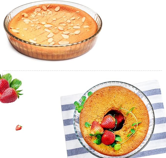 10 Inch Glass Deep Pie Dish for Baking Glass Baking Dish Clear and Durable Oven Baking Pie Pan Quiche Baking Dish Deep
