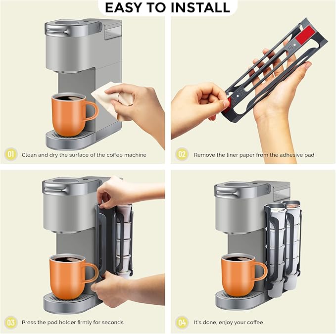 K Cup Holder for Keurig: Coffee Pod Holder for Counter Small Space - Kcup holders for Wall Mount (3, Rose Red)