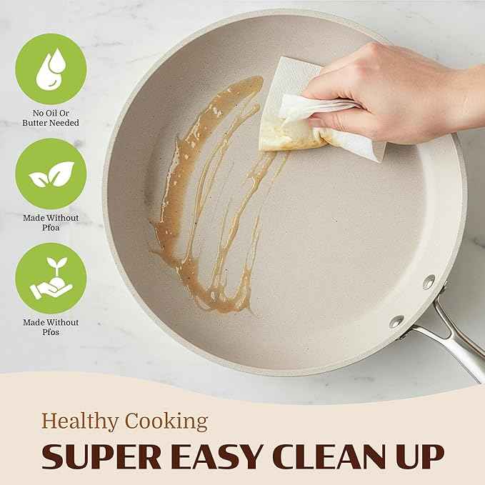 Granitestone Ceraluxe 20 Pc Nonstick Ceramic Cookware Set, Diamond Infused Pots and Pans Set with Bakeware, Utensils & Steamer, Non Toxic Kitchen Cookware PFOA PFOS Free, Oven & Dishwasher Safe