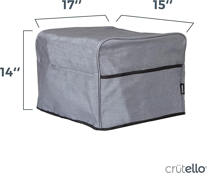 Crutello Convection Toaster Oven Cover with Storage Pockets, Large, Fits Machines Up to 17 x 15 x 14 Inches, Compatible with Cuisinart