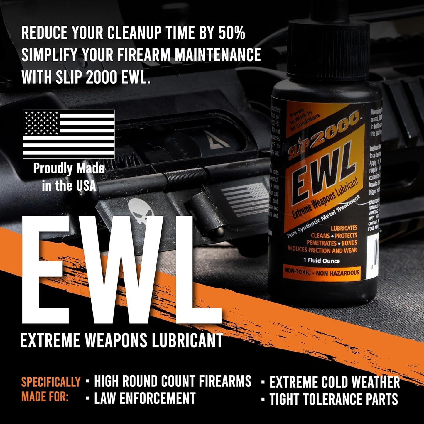 SLIP 2000 EWL CLP Gun Lube - Extreme Weapons Lubricant Synthetic Gun CLP Cleaner - 1oz Squeeze Bottle