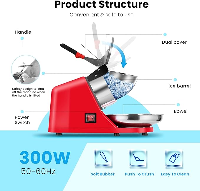 VIVOHOME 6 in 1 Multifunctional Stand Mixer with Electric Ice Crusher Shaver