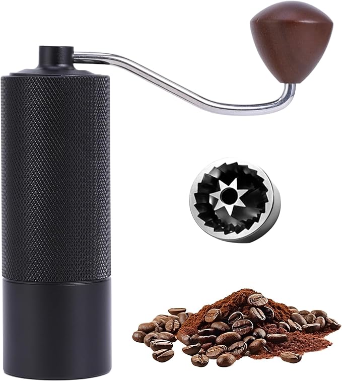 Manual Coffee Grinder with Stainless Steel Conical Grinding Burr Hand Crank Coffee Bean Grinder Mill for Espresso Pour Over French Press Moka for Office Home Camping Traveling