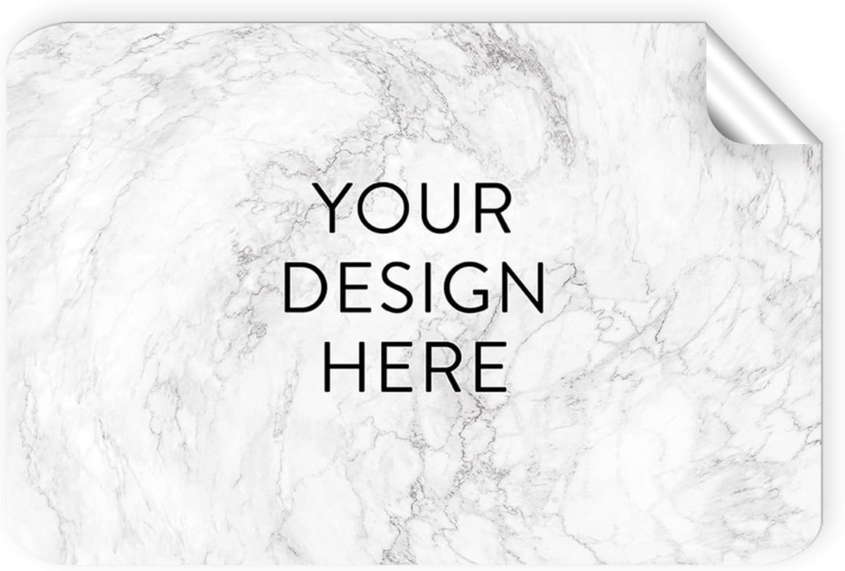 100 Custom Vinyl Stickers - Upload Your own Image, Text, Design, Logo - Personalized Logo Labels for Handmade, Packaging, Bottle, Jars, Candle, Brand Stickers (Silver Marble, 3x2)