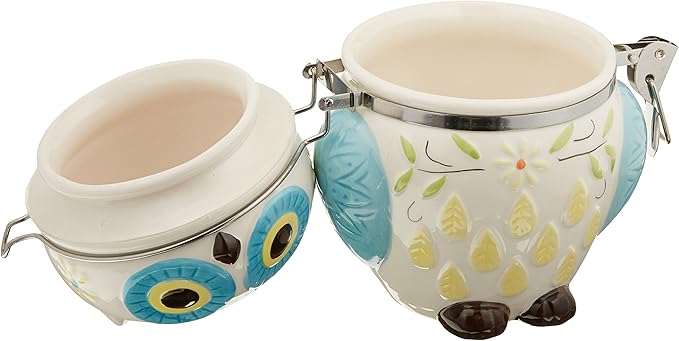 Boston Warehouse Hinged Jar with Floral Owl Design