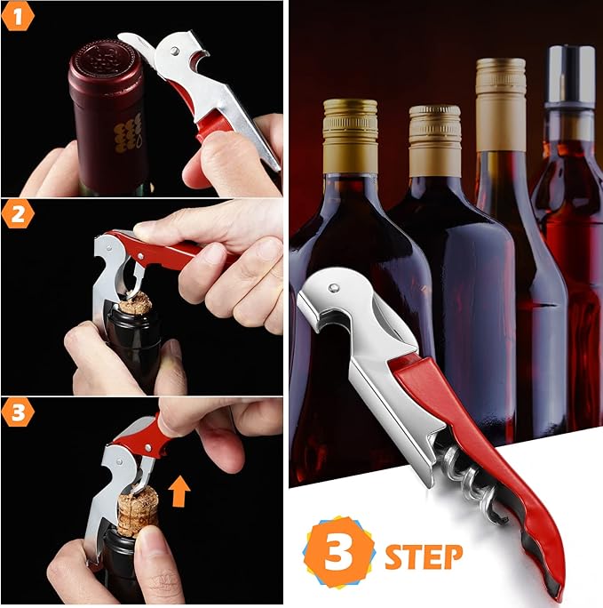 Honoson 40 Pieces Wine Opener Bulk Corkscrew Bottle Wine Key Opener Waiter Metal Heavy Beer Corkscrew Serrated Foil Cutter Key for Servers Home Restaurants Bars Waiter Bartenders (Bright Colors)