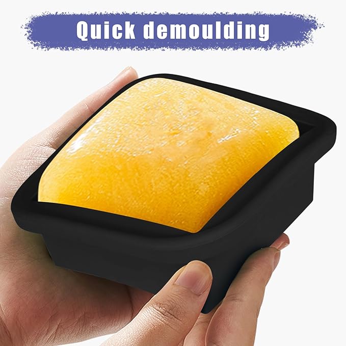 2 Cup Silicone Freezer Trays with Lid 4 Pack Silicone Freezer Molds soup freezer containers Make 4 Perfect Soups, Broths, Stews, Sauces, Curries (Black)