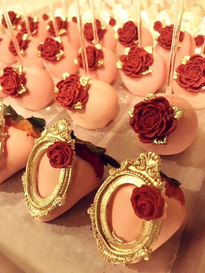 JeVenis Rose Flower Cake Frame Mold Cake Cupcake Decoration for Wedding Baby Bridal Shower