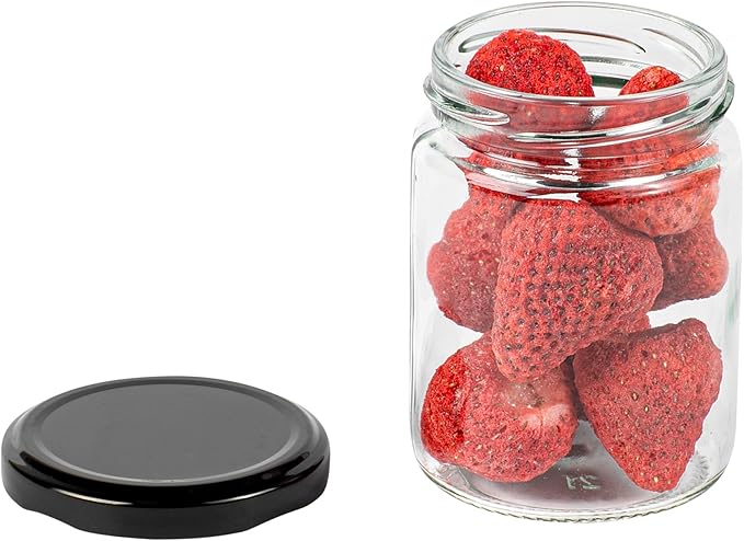 Restaurantware 100 Pack Of Glass Jars, 8 Oz Durable Glass Jars With Lids, Small Mason Jar For Food Reusable Hot And Cold Friendly, For Restaurants And Kitchens, Clear Storage Jar