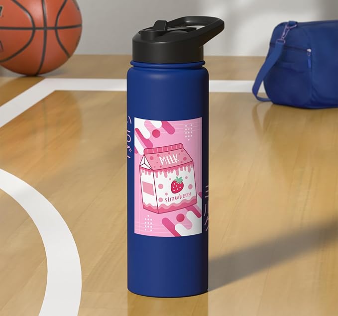 Strawberry Milkshake Tshirt Japanese Otaku Anime Kawaii Stainless Steel Insulated Water Bottle