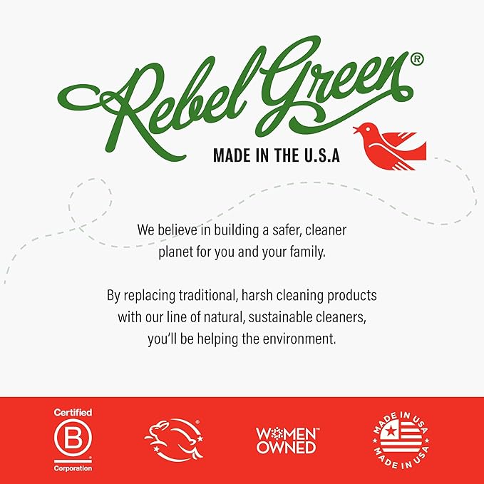 Rebel Green Fruit & Veggie Clean - Plant-Based Produce Cleaner - Natural Fruit and Vegetable Wash with No Aftertaste - Chemical & Wax Removal - Made with Organic Extracts of Citrus - 6 Pack 17 FL OZ