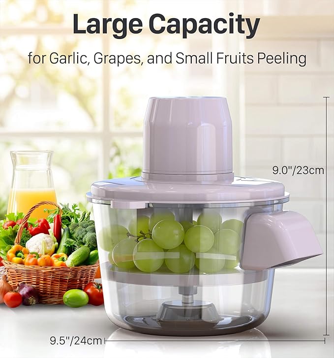 Anweller Garlic Peeler Machine, Electric Grape Peeler, Upgraded Blade System, Automatic Peeler for Small Fruits and Vegetables